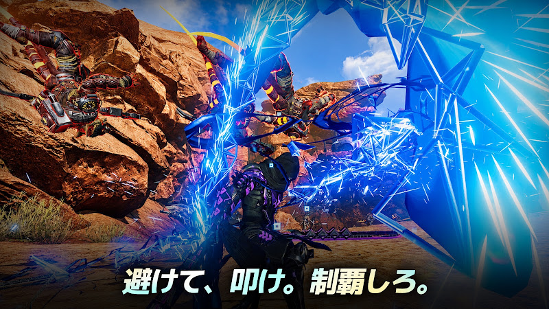 ARES: THE IRON VANGUARD 攻撃のエフェクトが広がるバトル画面